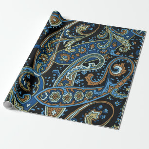 Blue  Paisley Pattern Cadeaupapier