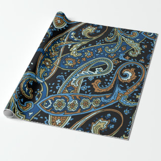 Blue Paisley Pattern Cadeaupapier