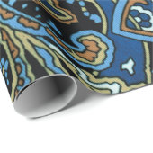 Blue  Paisley Pattern Cadeaupapier (Rol Hoek)