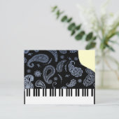 Blue Paisley Piano Briefkaart (Staand voorkant)