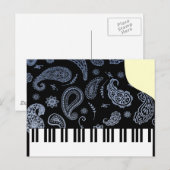 Blue Paisley Piano Briefkaart (Voorkant / Achterkant)
