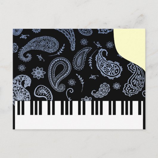 Blue Paisley Piano Briefkaart (Voorkant)