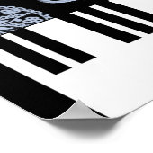 Blue Paisley Piano Poster (Hoek)