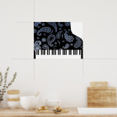 Blue Paisley Piano Poster (Keuken)