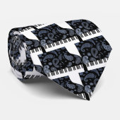 Blue Paisley Piano Stropdas (Opgerold)