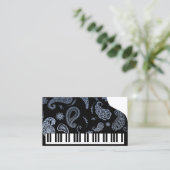 Blue Paisley Piano-Visitekaartjes Visitekaartje (Staand voorkant)