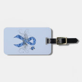 Blue Paisley Ribbon met Butterfly Bagagelabel (Voorkant horizontaal)