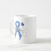 Blue Paisley Ribbon met Butterfly Koffiemok (Voorkant links)
