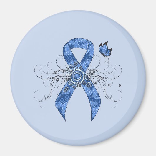 Blue Paisley Ribbon met Butterfly Magneet (Voorkant)