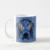 Blue Paisley Ribbon met Wings Koffiemok (Links)