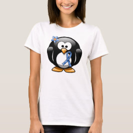 Blue Paisley Ribbon Penguin T-shirt