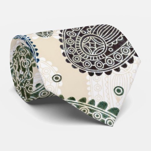 Blue Paisley Stropdas (Opgerold)