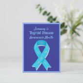 Blue Paisley Thyroid Cancer Awareness Briefkaart (Staand voorkant)