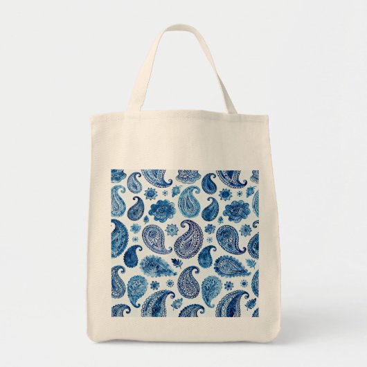Blue Paisley Tote Bag for Women (Voorkant)
