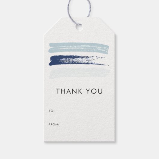 Blue Palette Brush Strokes Modern Bedankt Cadeaulabel (Voorkant)