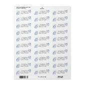 Blue Palm Branches Return Address Label (Full Sheet)