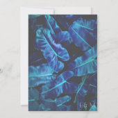 Blue Palm Modern Wedding Invitation Kaart (Achterkant)