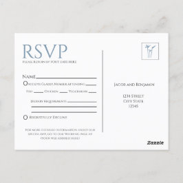 Blue Palm RSVP Briefkaart Invoegen