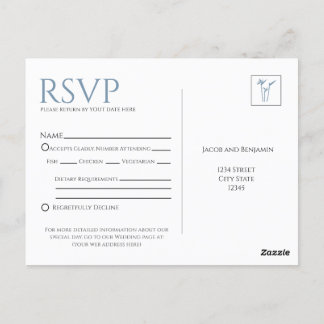Blue Palm RSVP Briefkaart Invoegen