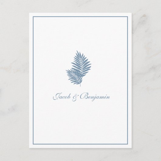 Blue Palm RSVP Briefkaart Invoegen (Voorkant)