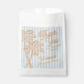 Blue Palm Spring Pastel Beach Verjaardagsfeestje Bedankzakje (Voorkant)