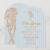 Blue Palm Springs Pastel Beach Cabana Baby shower Kaart (Voorkant / Achterkant)