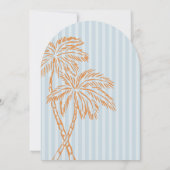 Blue Palm Springs Pastel Beach Cabana Baby shower Kaart (Achterkant)