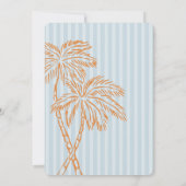 Blue Palm Springs Pastel Beach Cabana Baby shower Kaart (Achterkant)