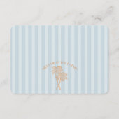 Blue Palm Springs Pastel Beach Details Invoegen Informatiekaartje (Achterkant)