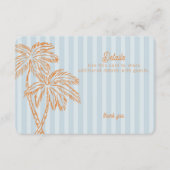 Blue Palm Springs Pastel Beach Details Invoegen Informatiekaartje (Voorkant)