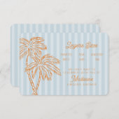 Blue Palm Springs Pastel Beach Lingerie Insert Informatiekaartje (Voorkant / Achterkant)