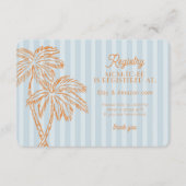 Blue Palm Springs Pastel Beach Registry Invoegen Informatiekaartje (Voorkant)