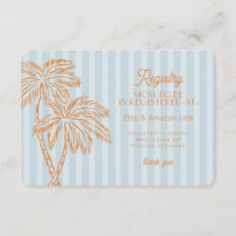 Blue Palm Springs Pastel Beach Registry Invoegen Informatiekaartje