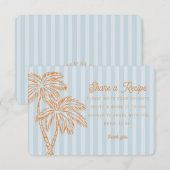 Blue Palm Springs Pastel Beach Share Recept Kaart (Voorkant / Achterkant)