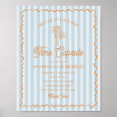 Blue Palm Springs Pastel Beach Time Capsule Poster (Voorkant)