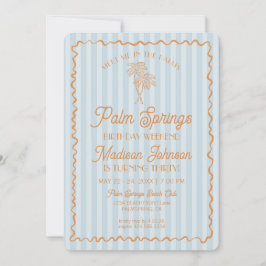 Blue Palm Springs Pastel Beach Verjaardag Weekend Kaart