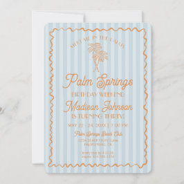 Blue Palm Springs Pastel Beach Verjaardag Weekend Kaart