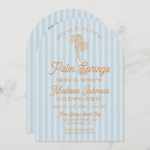 Blue Palm Springs Pastel Beach Verjaardag Weekend Kaart (Voorkant / Achterkant)