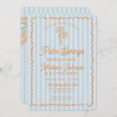 Blue Palm Springs Pastel Beach verjaardagsfeestje Kaart (Voorkant / Achterkant)