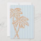 Blue Palm Springs Pastel Beach verjaardagsfeestje Kaart (Achterkant)