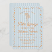 Blue Palm Springs Pastel Beach verjaardagsfeestje Kaart (Voorkant / Achterkant)