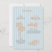 Blue Palm Springs Pastel Beach verjaardagsfeestje Kaart (Achterkant)