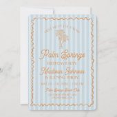 Blue Palm Springs Pastel Beach verjaardagsfeestje Kaart (Voorkant)