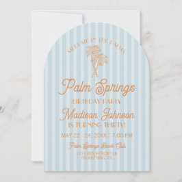 Blue Palm Springs Pastel Beach verjaardagsfeestje Kaart