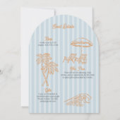 Blue Palm Springs Pastel Beach verjaardagsfeestje Kaart (Achterkant)