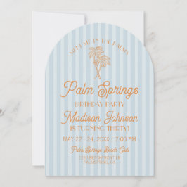 Blue Palm Springs Pastel Beach verjaardagsfeestje Kaart