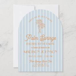 Blue Palm Springs Pastel Beach vrijgezellenfeest Kaart