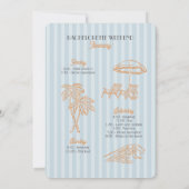 Blue Palm Springs Pastel Beach vrijgezellenfeest Kaart (Achterkant)