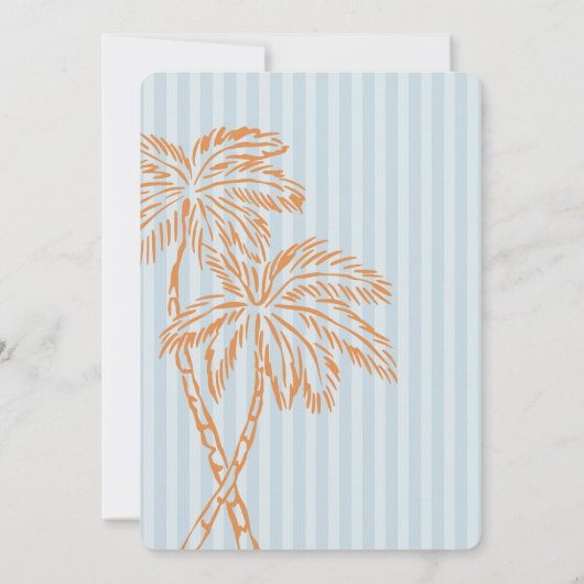 Blue Palm Springs Pastel Beach Vrijgezellenfeest Kaart (Achterkant)