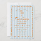 Blue Palm Springs Pastel Beach Vrijgezellenfeest Kaart (Voorkant)